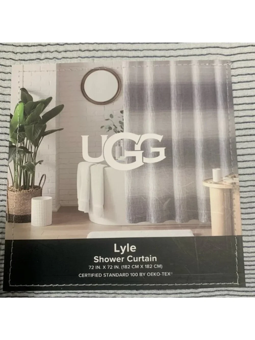 UGG Lyle Navy Stripe Shower Curtain